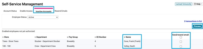 Inactive Accounts Tab